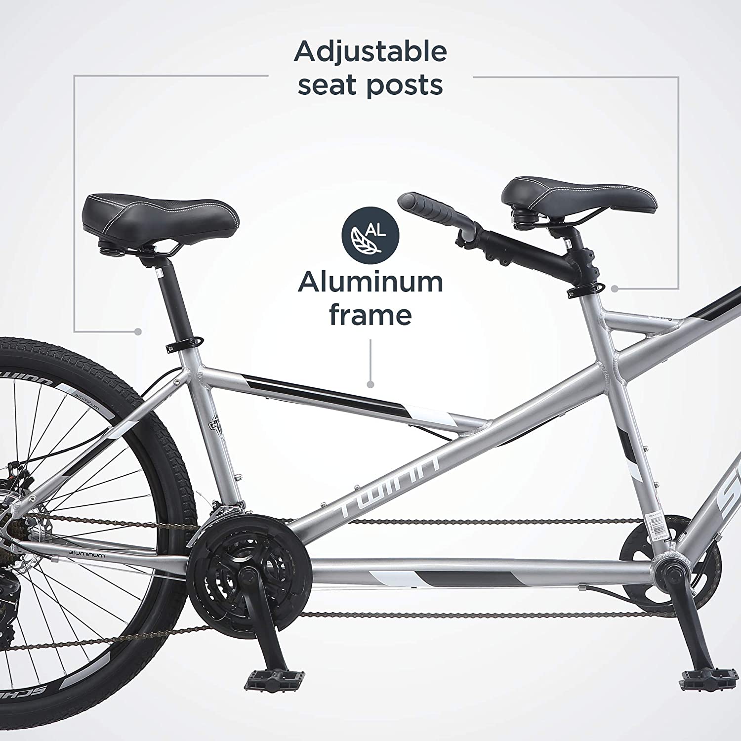 Schwinn Twinn Tandem Beach Cruiser Bike